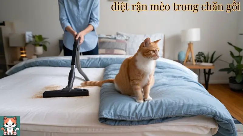 6 cách diệt rận mèo trong chăn gối hiệu quả