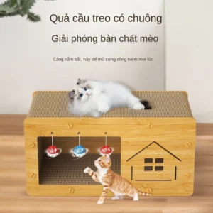 Nhà Mèo Kết Hợp Cào Móng 2 Trong 1 Siêu Tiện Lợi